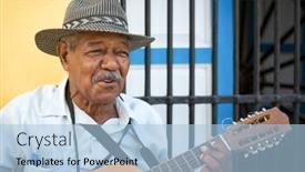  Presentation with traditional music - Presentation with havana-cuba-february-25-2014 background and a light blue colored foreground