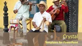 Presentation with traditional music - Audience pleasing theme consisting of havana-cuba-january-15-2014 backdrop and a coral colored foreground