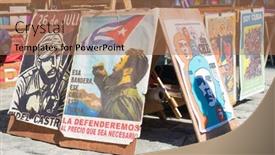  Presentation with posters - Cool new PPT layouts with beautiful girl listening to music backdrop and a mint green colored foreground