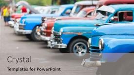  Presentation with used cars - PPT theme having havana-cuba-july-17-2013 background and a light gray colored foreground