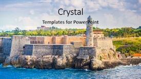  Presentation with cuba - Cool new PPT theme with havana cuba light house backdrop and a light blue colored foreground