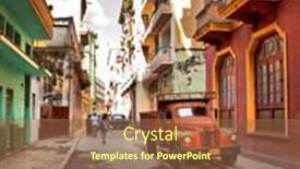  Presentation with classic car - Cool new presentation theme with havana-cuba-may-14-street backdrop and a  colored foreground