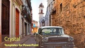  Presentation with classic car - Presentation enhanced with havana-cuba-may-14-street background and a tawny brown colored foreground