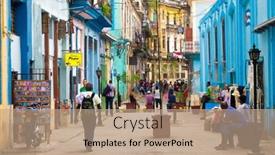  Presentation with cuban - Presentation theme with havana-december-14-street-scene background and a coral colored foreground