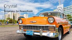  Presentation with revolution - Cool new PPT theme with havana-february-16-classic-chevrolet backdrop and a light blue colored foreground