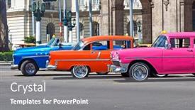  Presentation with current - PPT theme with havana-july-6-old-cars background and a gray colored foreground