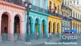  Presentation with million people - PPT theme consisting of havana-june-21-typical-street background and a ocean colored foreground