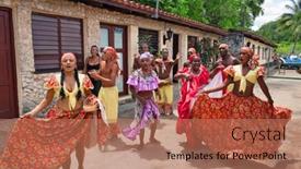  Presentation with folk dance - Cool new presentation theme with havana-may-19-african-folk backdrop and a coral colored foreground