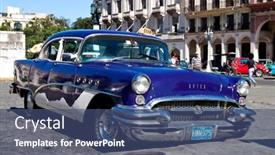  Presentation with classic car - Colorful PPT theme enhanced with havana-november-30-american-classic backdrop and a ocean colored foreground