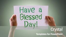  Presentation with blessed - Theme having have a blessed day card with green background background and a gray colored foreground