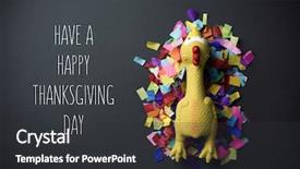  Presentation with happy thanksgiving - Beautiful PPT theme featuring have a happy thanksgiving day backdrop and a dark gray colored foreground