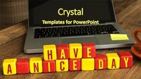  Presentation with cube - Beautiful slide deck featuring have a nice day written backdrop and a wine colored foreground