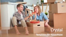  Presentation with pizza pasta dough for bread - PPT theme with have a pizza lunch break background and a coral colored foreground