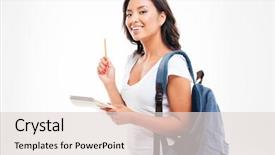  Presentation with teen girl - Colorful slide deck enhanced with have an idea and holding backdrop and a lemonade colored foreground