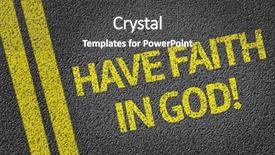  Presentation with faith - PPT layouts having god written on the road background and a dark gray colored foreground