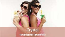  Presentation with society party - PPT layouts consisting of have fun at the party background and a coral colored foreground