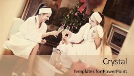  Presentation with bachelorette - Colorful slide set enhanced with have fun celebrate bachelorette party backdrop and a coral colored foreground