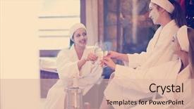  Presentation with spa - Cool new slides with have fun celebrate bachelorette party backdrop and a lemonade colored foreground