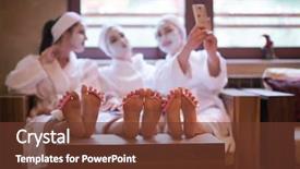  Presentation with face mask - Audience pleasing slide deck consisting of have fun celebrate bachelorette party backdrop and a tawny brown colored foreground