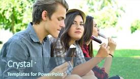  Presentation with chocolate ice cream - Presentation theme having have fun outdoor leisure youth background and a ocean colored foreground