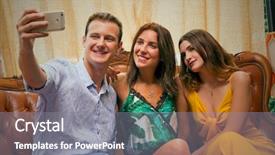  Presentation with night club - Presentation design consisting of have fun taking selfie picture background and a gray colored foreground