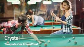  Presentation with billiard - Slide set with have funny time in bar background and a teal colored foreground