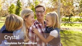  Presentation with fun - Beautiful theme featuring have great day - young white family having fun backdrop and a violet colored foreground