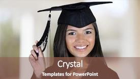  Presentation with high school graduation - Amazing PPT theme having have her high school graduation backdrop and a  colored foreground