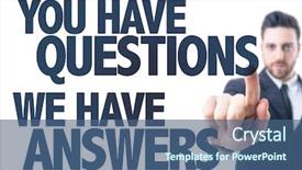  Presentation with answers business - Cool new PPT layouts with have questions we have answers backdrop and a ocean colored foreground