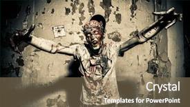  Presentation with zombie - Amazing slides having have risen frightening bloody zombie backdrop and a coral colored foreground