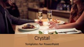  Presentation with romantic - Presentation theme enhanced with have romantic evening in restaurant background and a coral colored foreground