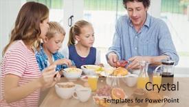  Presentation with breakfast - Amazing slide deck having have this fruit - family having breakfast at table backdrop and a coral colored foreground