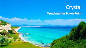  Presentation with coast - Colorful slides enhanced with haven - beautiful sea coast backdrop and a gray colored foreground