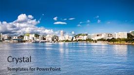  Presentation with brazil - Beautiful PPT layouts featuring haven - panoramic view of niteroi city backdrop and a teal colored foreground