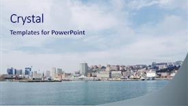  Presentation with italy culture - PPT theme consisting of haven - view of the harbour background and a sky blue colored foreground