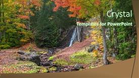  Presentation with falls - Audience pleasing PPT theme consisting of haven-falls-in-keweenaw-peninsula backdrop and a tawny brown colored foreground