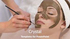  Presentation with beautician - Cool new presentation theme with having a chocolate face mask backdrop and a coral colored foreground