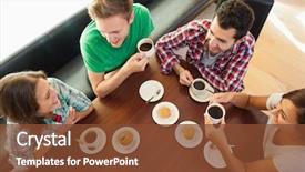  Presentation with college students - PPT layouts having having a cup of coffee background and a tawny brown colored foreground