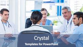  Presentation with meeting - Colorful PPT theme enhanced with having a meeting in medical backdrop and a ocean colored foreground