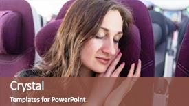  Presentation with airplane the sky travel - Cool new presentation theme with having a nap in airplane backdrop and a tawny brown colored foreground