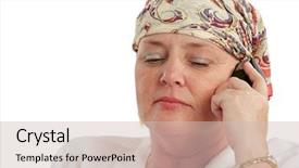  Presentation with chemotherapy - Colorful slide set enhanced with having a serious cell phone backdrop and a soft green colored foreground