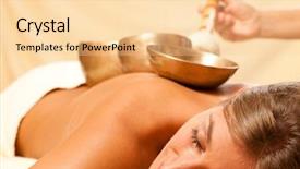  Presentation with singing bowl - Audience pleasing slide set consisting of having a singing bowl therapy backdrop and a blonde colored foreground