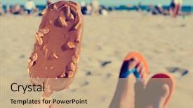  Presentation with chocolate ice cream - Amazing theme having having an appetizing ice cream backdrop and a coral colored foreground