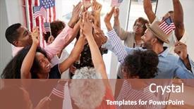  Presentation with home black family - Beautiful slide deck featuring having an independence day party backdrop and a coral colored foreground