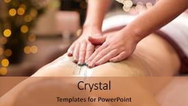  Presentation with young healthy people - Beautiful presentation theme featuring ointment - people beauty healthy lifestyle backdrop and a coral colored foreground