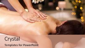  Presentation with young healthy people - Presentation design enhanced with ointment - people beauty healthy lifestyle background and a coral colored foreground