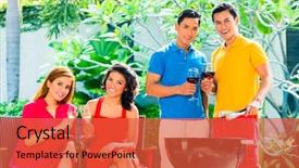  Presentation with underage drinking two teenagers having - Beautiful presentation theme featuring having barbecue and drinking wine backdrop and a  colored foreground