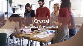  Presentation with virtual team meeting - Theme with having brainstorming meeting in office background and a tawny brown colored foreground