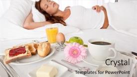  Presentation with luxury hotel - PPT layouts with having breakfast in luxury hotel background and a soft green colored foreground