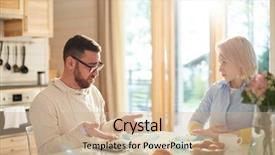  Presentation with married couple - Slides with having breakfast on sunday morning background and a coral colored foreground